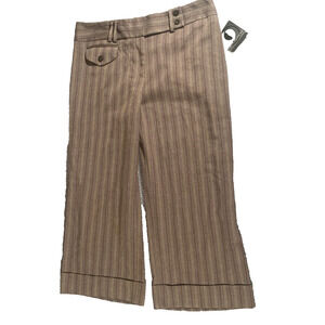 Y2K Apostrophe Women's Striped Goucho Crop Pants High Rise Wide Leg, size 12